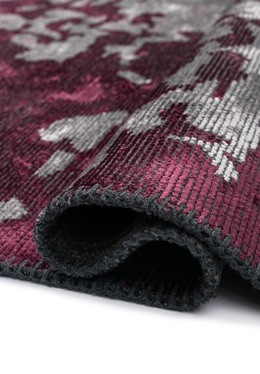 VALENCIA DARK DAMSON - DARK GREY - LIGHT GREY RUG - 2