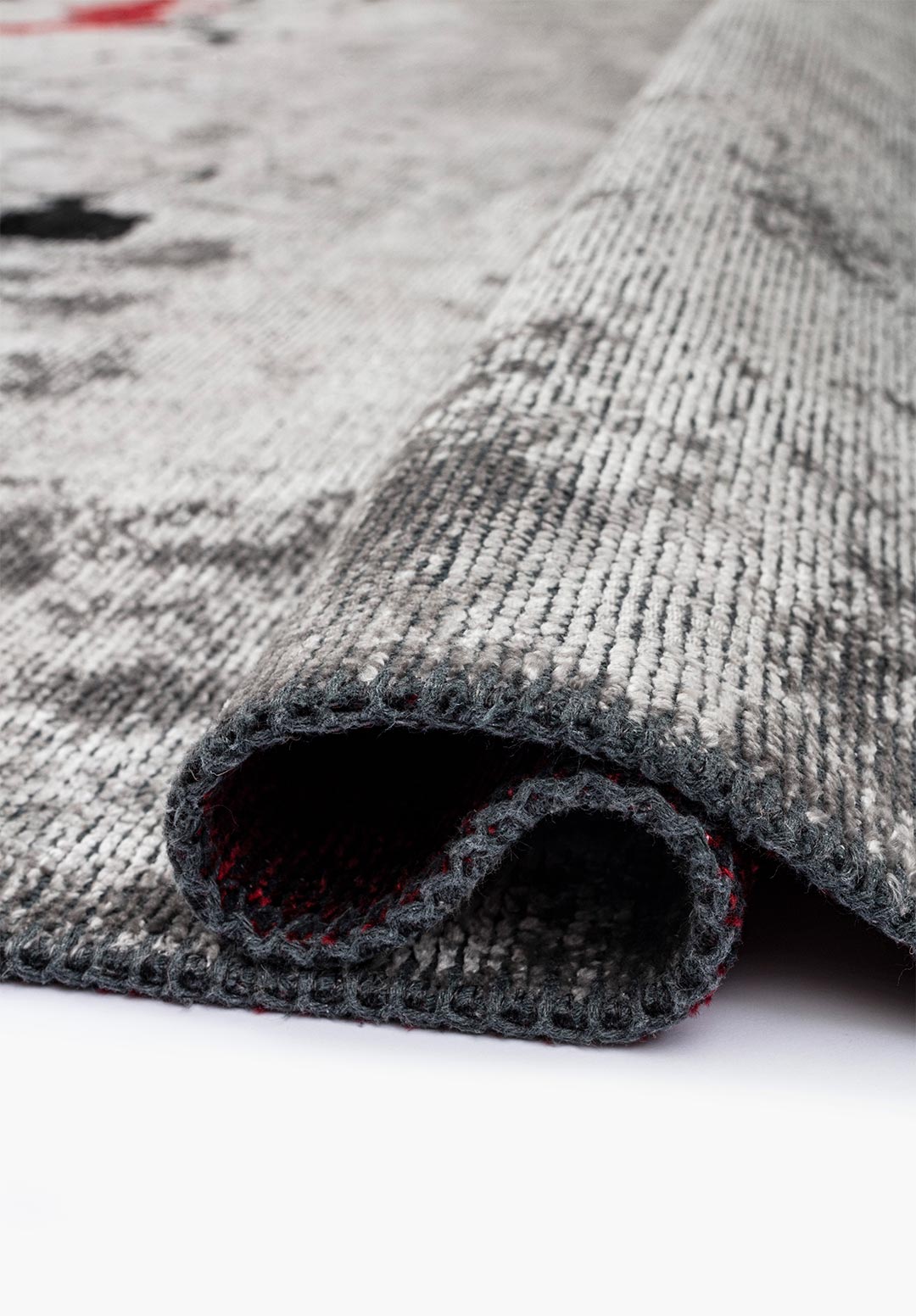 GRANADA BLACK - RED - LIGHT GREY RUG - 2