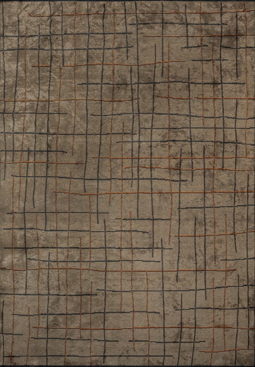 BROOKLYN TERRA - DARK BEIGE - ANTHRACITE RUG