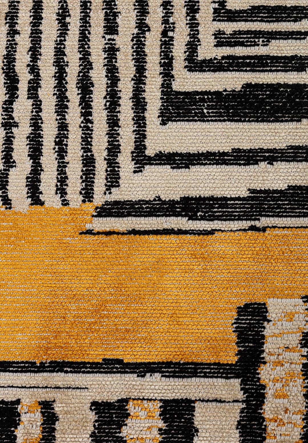 OXFORD BLACK - GOLD - CREAM RUG - 5