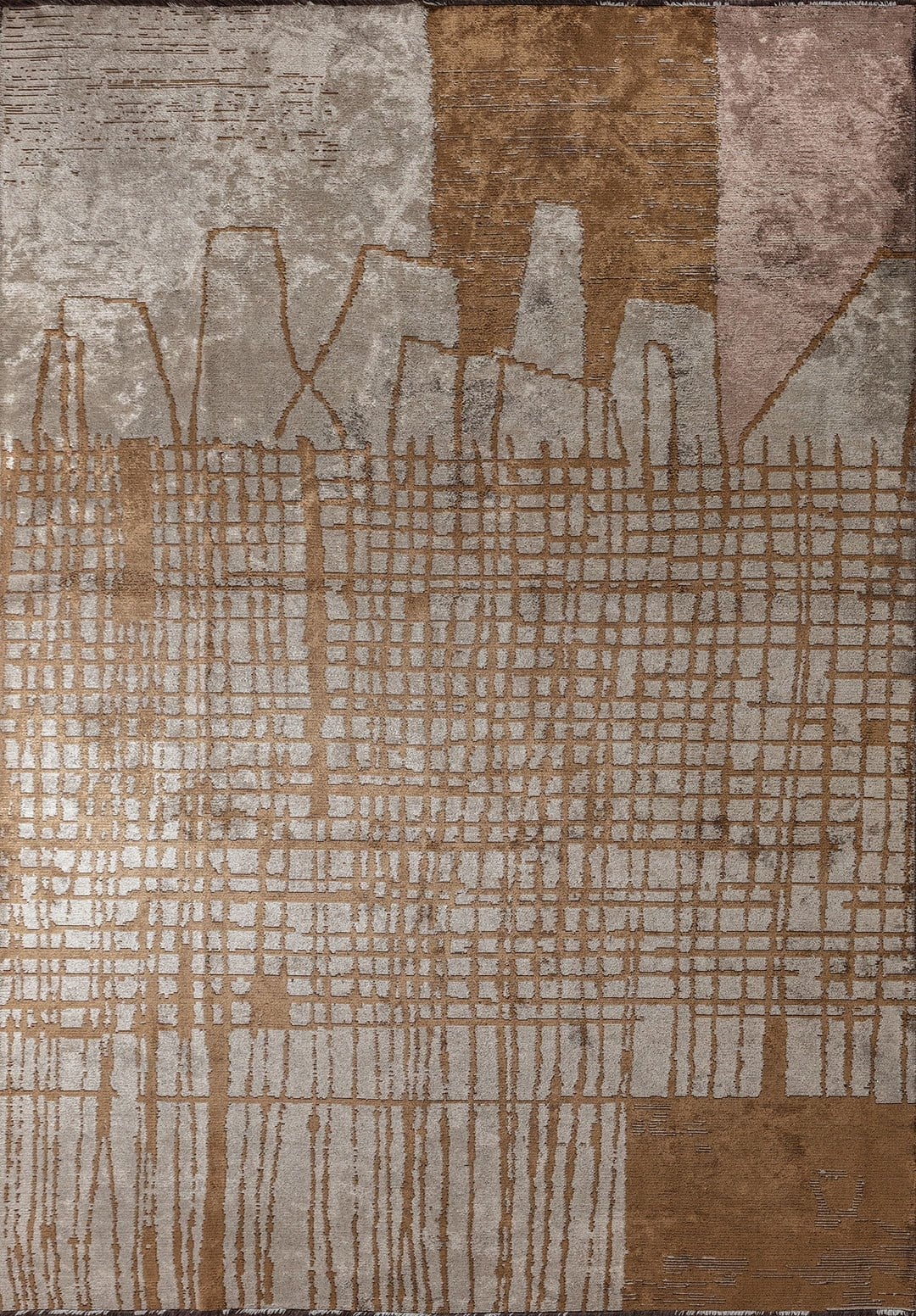 EDINBURGH CACAO - COPPER - CREAM RUG - 1