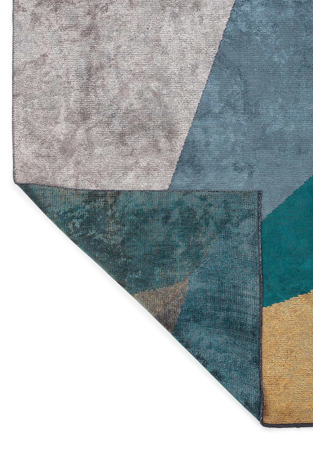 LONDON MUSTARD - LIGHT GREY - DARK TURQUOISE - PETROL - CHARCOAL RUG - 3