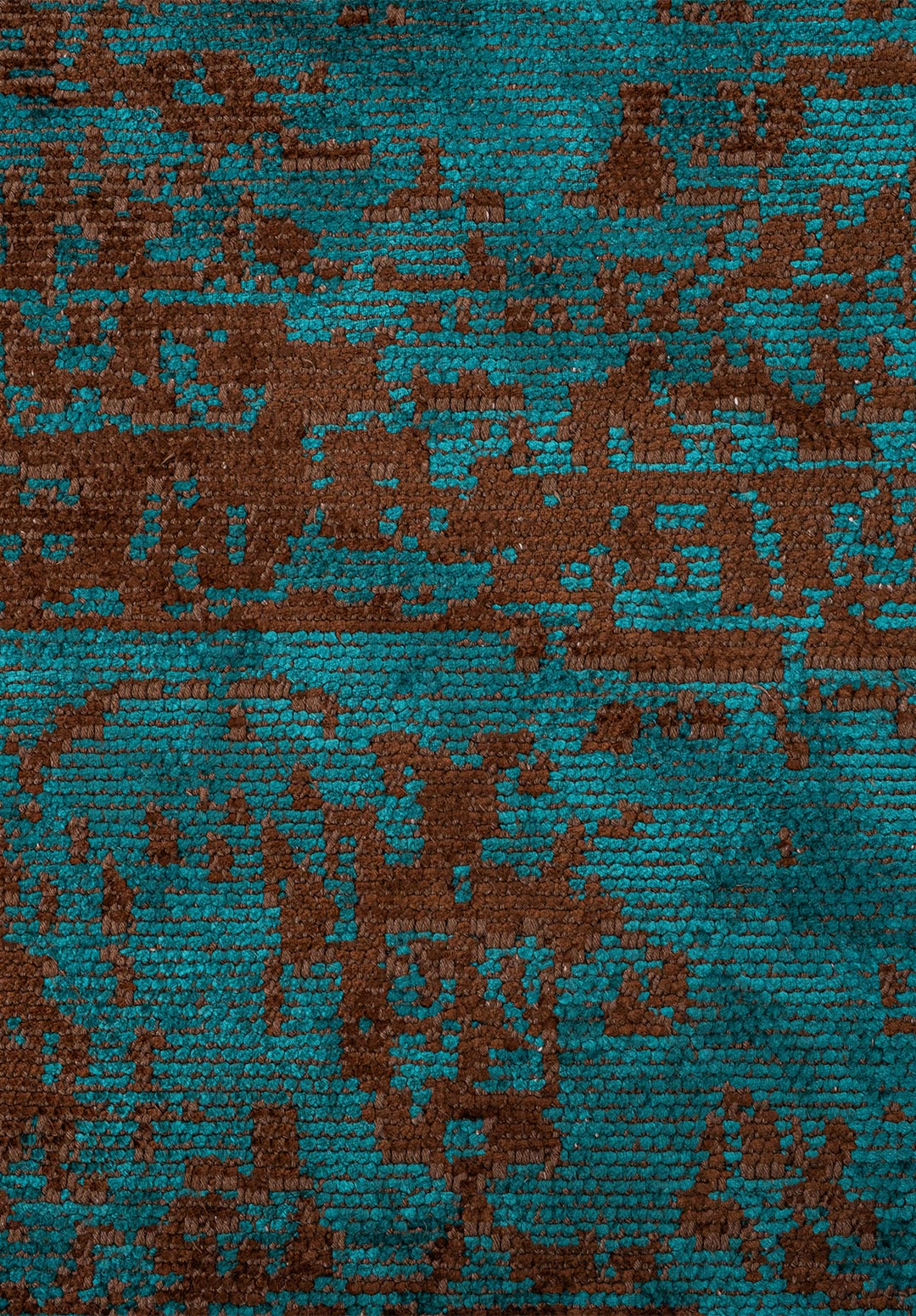 MEDALLION DARK BROWN - DARK TURQUOISE RUG - 5