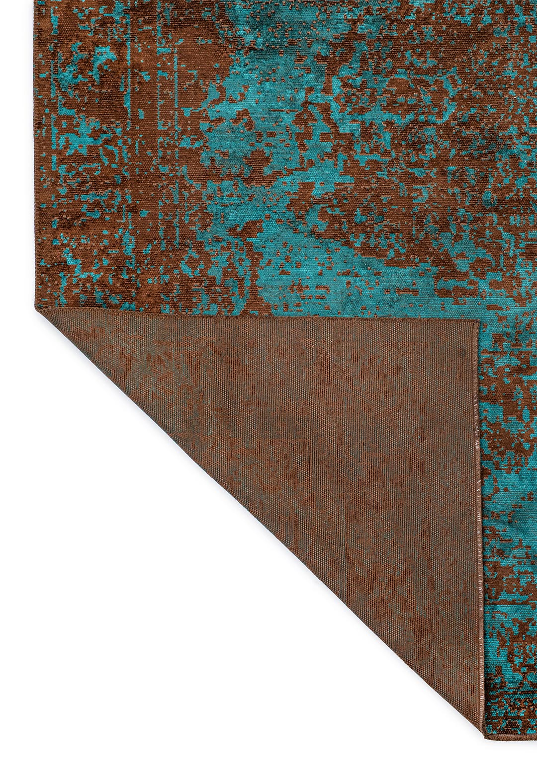MEDALLION DARK BROWN - DARK TURQUOISE RUG - 3