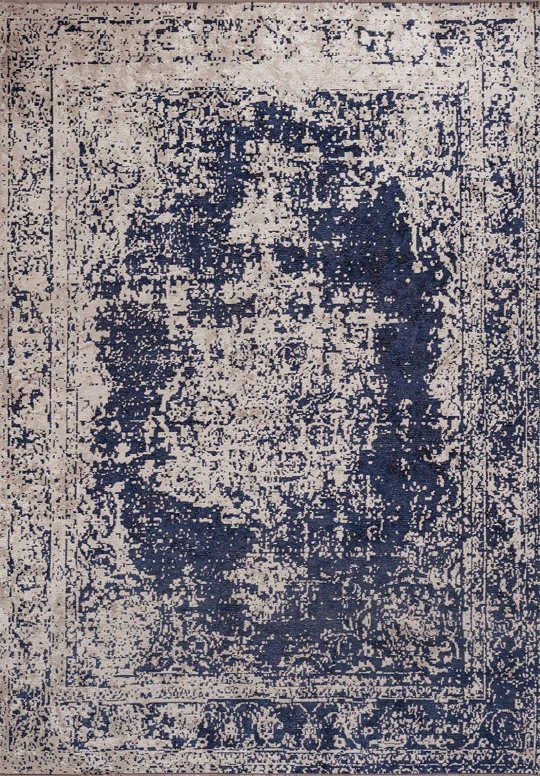 MEDALLION BEIGE - DARK NAVY RUG - 1