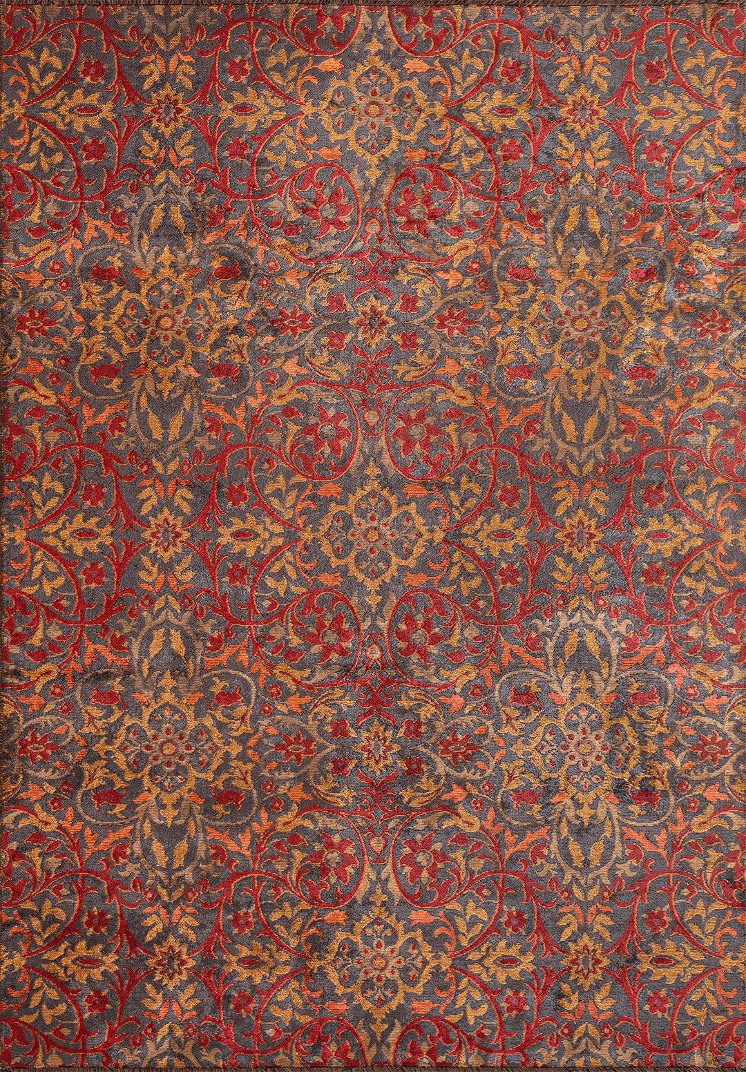 VIOLETTA CHARCOAL - ORANGE - RED RUG
