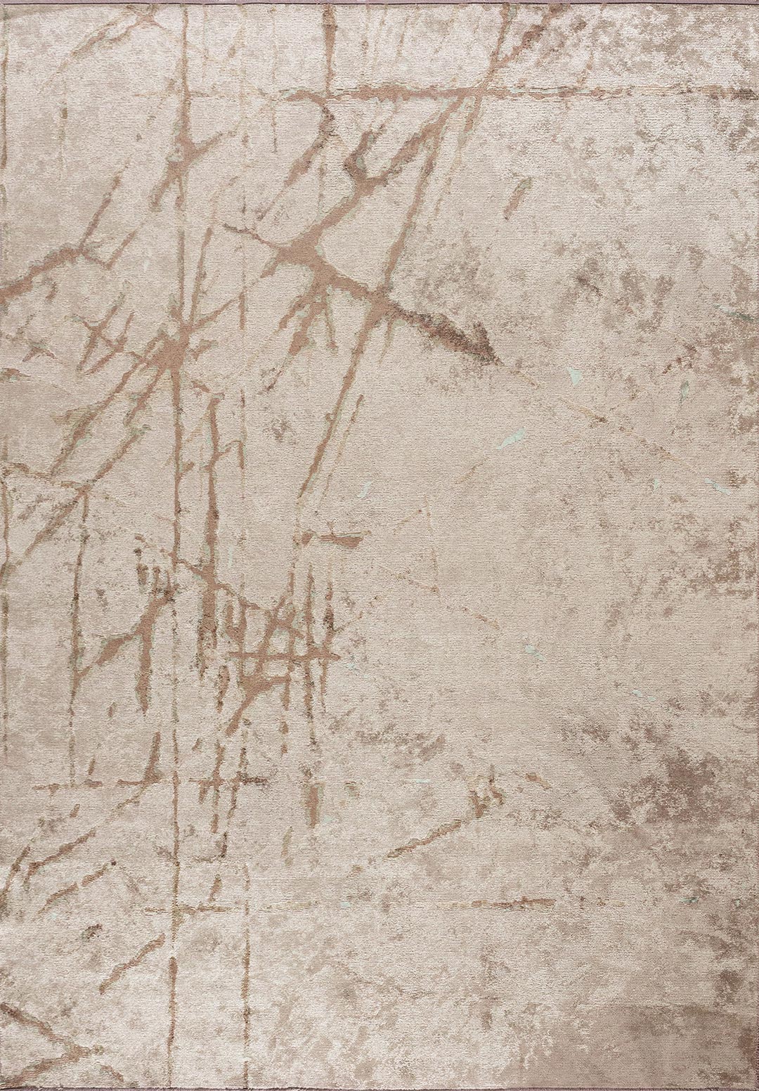 CRACK MINK - RIVER GREEN - BEIGE RUG - 1