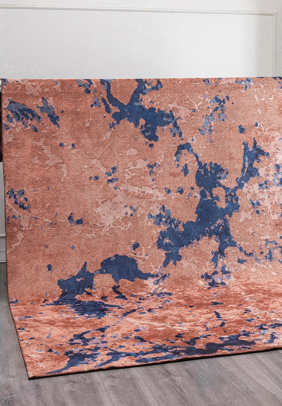 FLASH NAVY BLUE - GREY - LIGHT CORAL RUG - 4