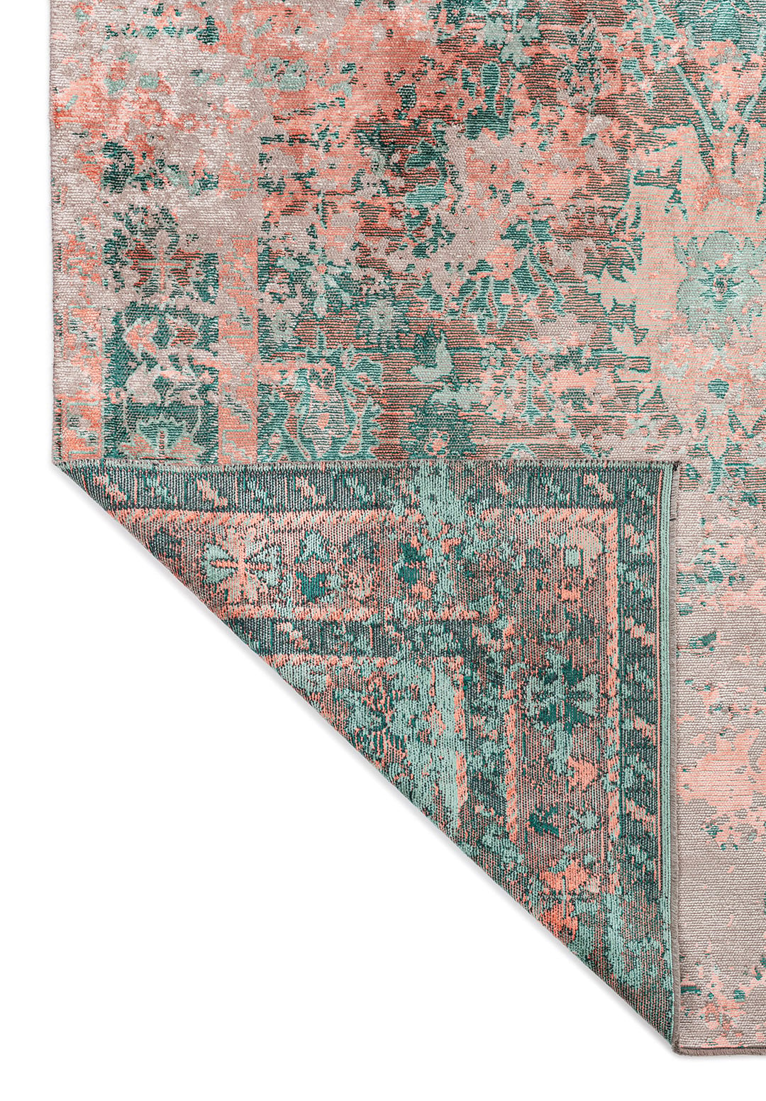 SPLENDOR ERA STONE - LIGHT CORAL - DARK GREEN - RIVER GREEN RUG - 3