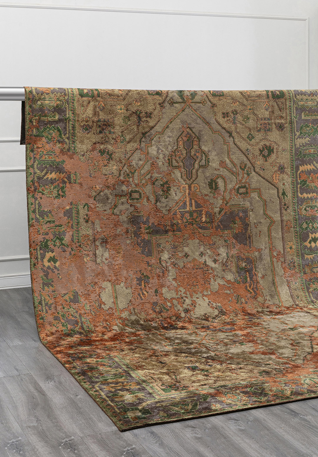 MONARCH ERA TERRA - ANTHRACITE - OLIVE GREEN - FOREST GREEN RUG - 4