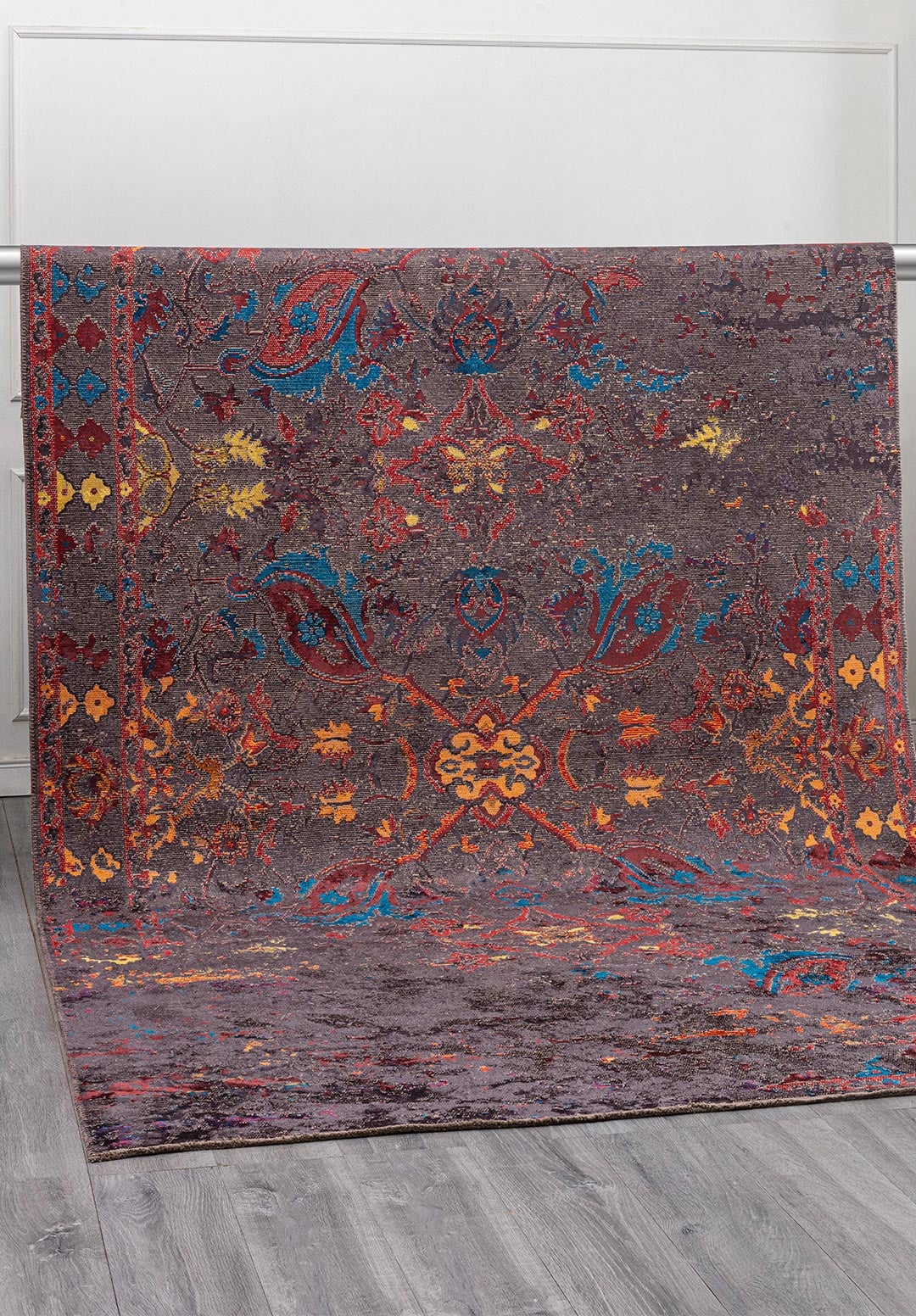 FORTRESS ERA CHARCOAL - CYAN - RED - CHARCOAL - ORANGE - YELLOW RUG - 4
