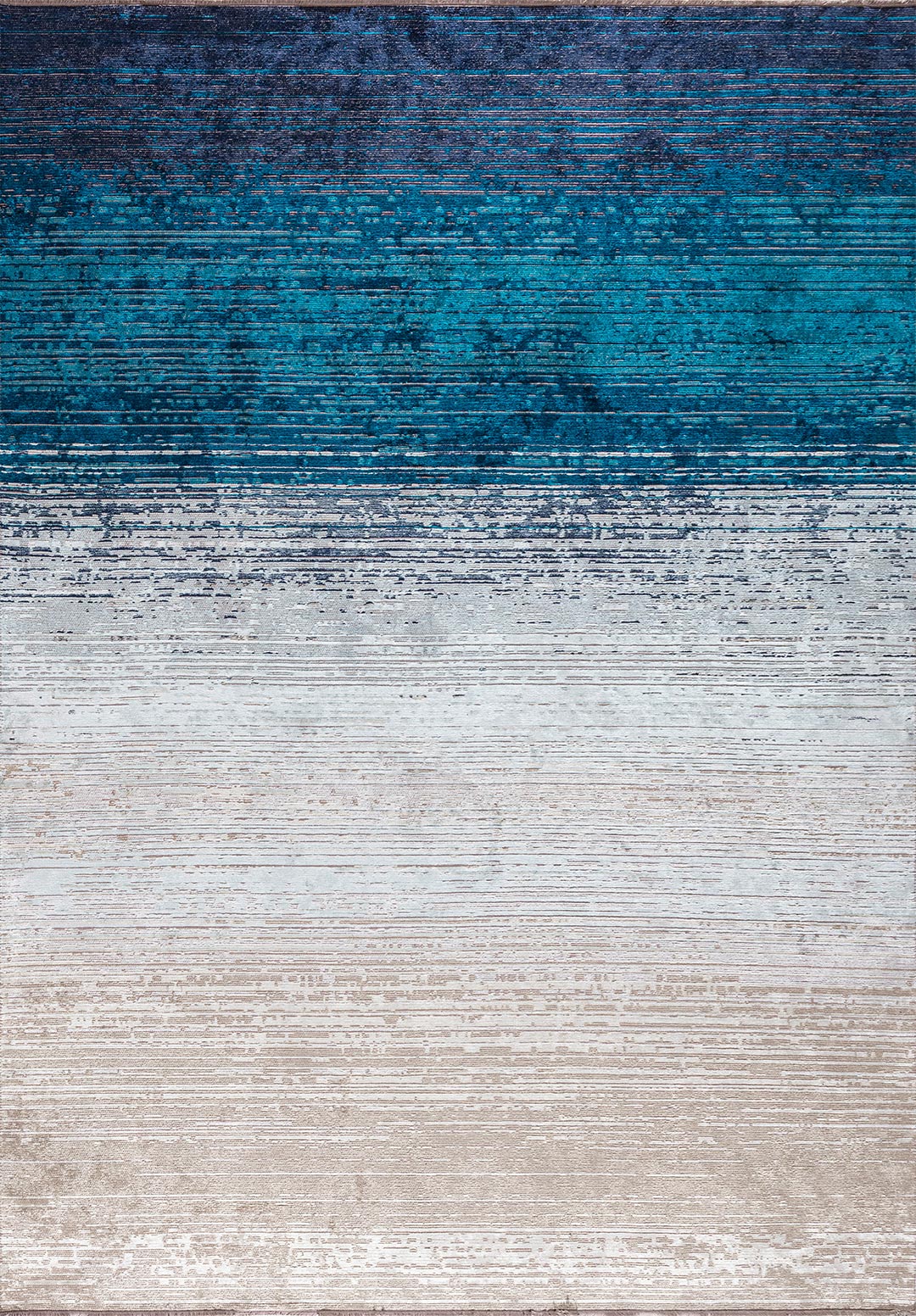 AURORA BEIGE - WHITE - CYAN - DARK NAVY - ICE BLUE RUG - 1