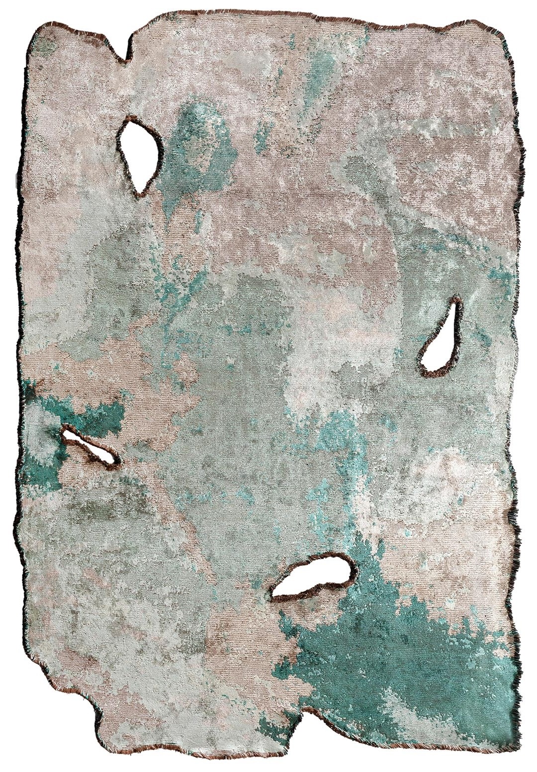 MIST RIVER GREEN - BEIGE - DARK GREEN - STONE RUG