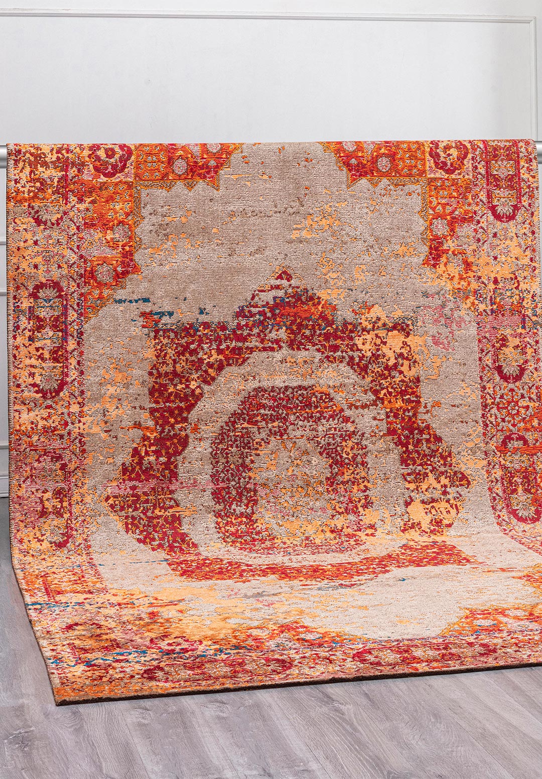 MEMLUK CREAM - ORANGE - RED - DARK BEIGE - CYAN - RUST RUG - 4