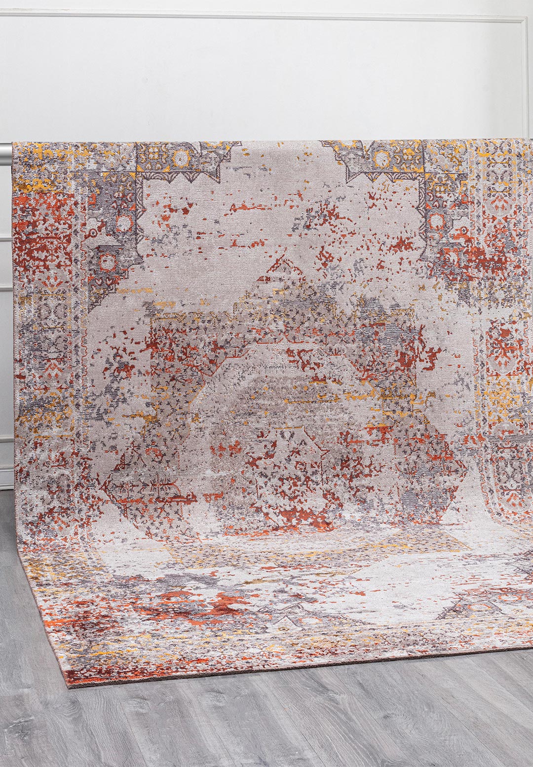 MEMLUK LIGHT GREY - CHARCOAL - GREY - RUST - GOLD - MUSTARD RUG - 4