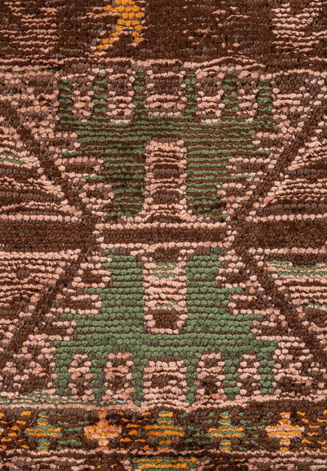 FOLK DARK BROWN - FOREST GREEN - ORANGE - LIGHT CORAL - CYAN - KIWI RUG - 5