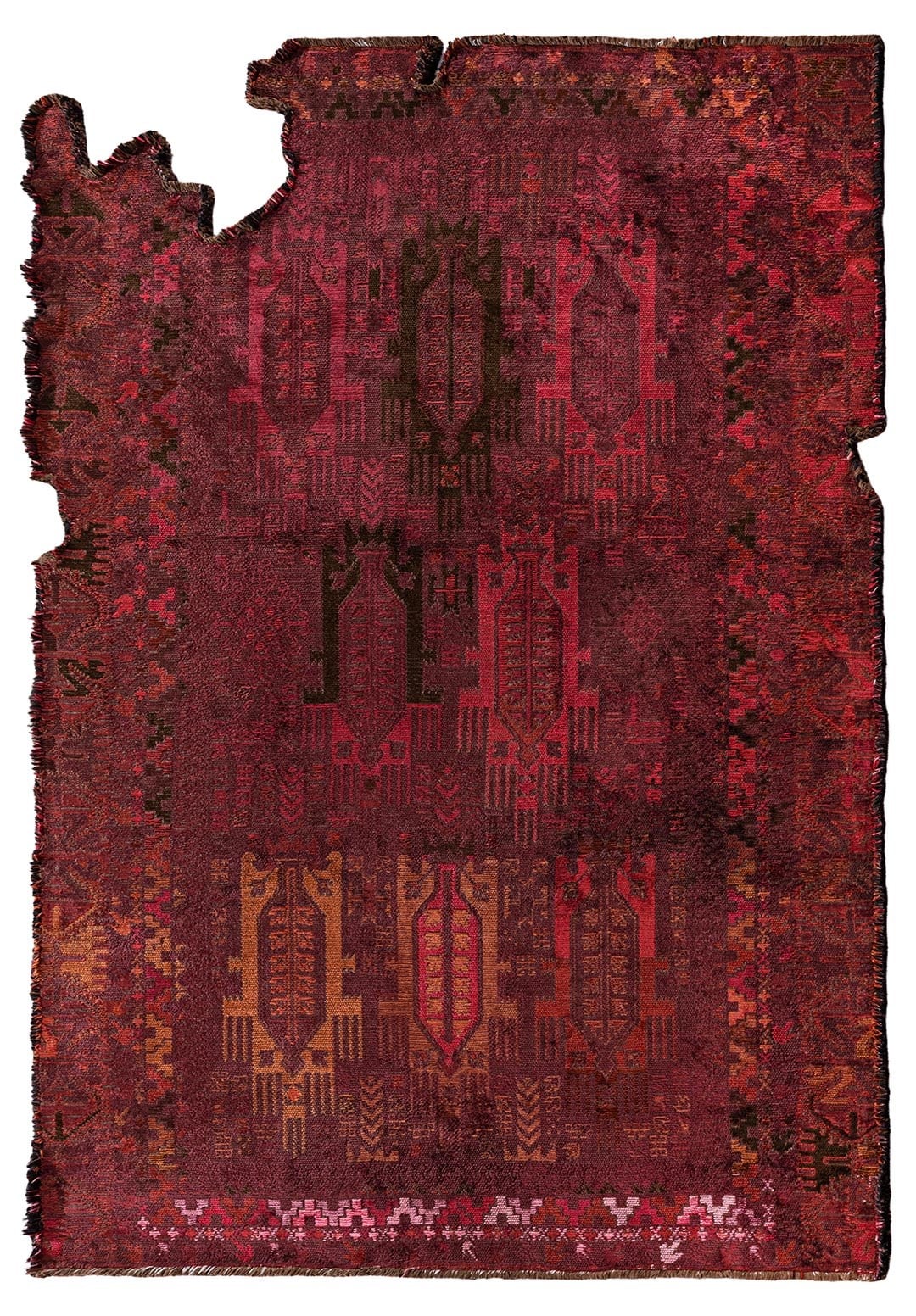 FOLK CHERRY - DARK BROWN - RUST - RED - MAGENTA - PINK RUG