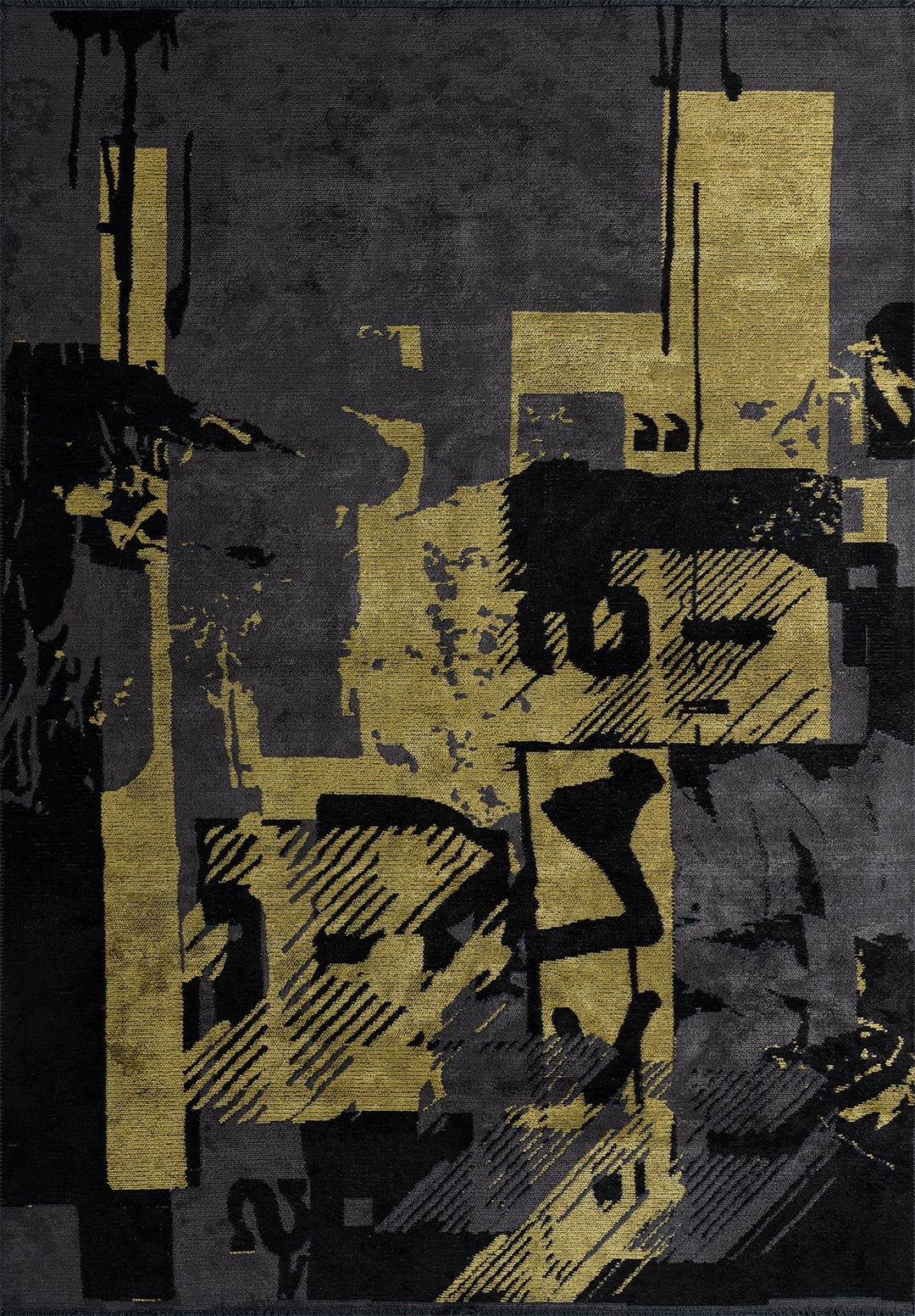 BILBAO BLACK - YELLOW - CHARCOAL RUG - 1