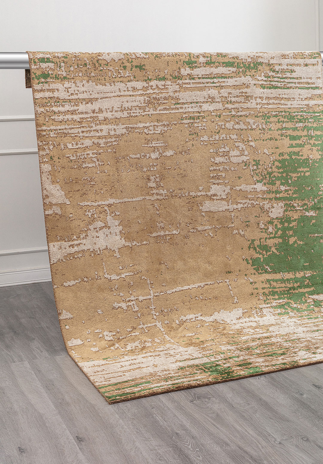 VOLOS FOREST GREEN - DARK BEIGE - BONE RUG - 4