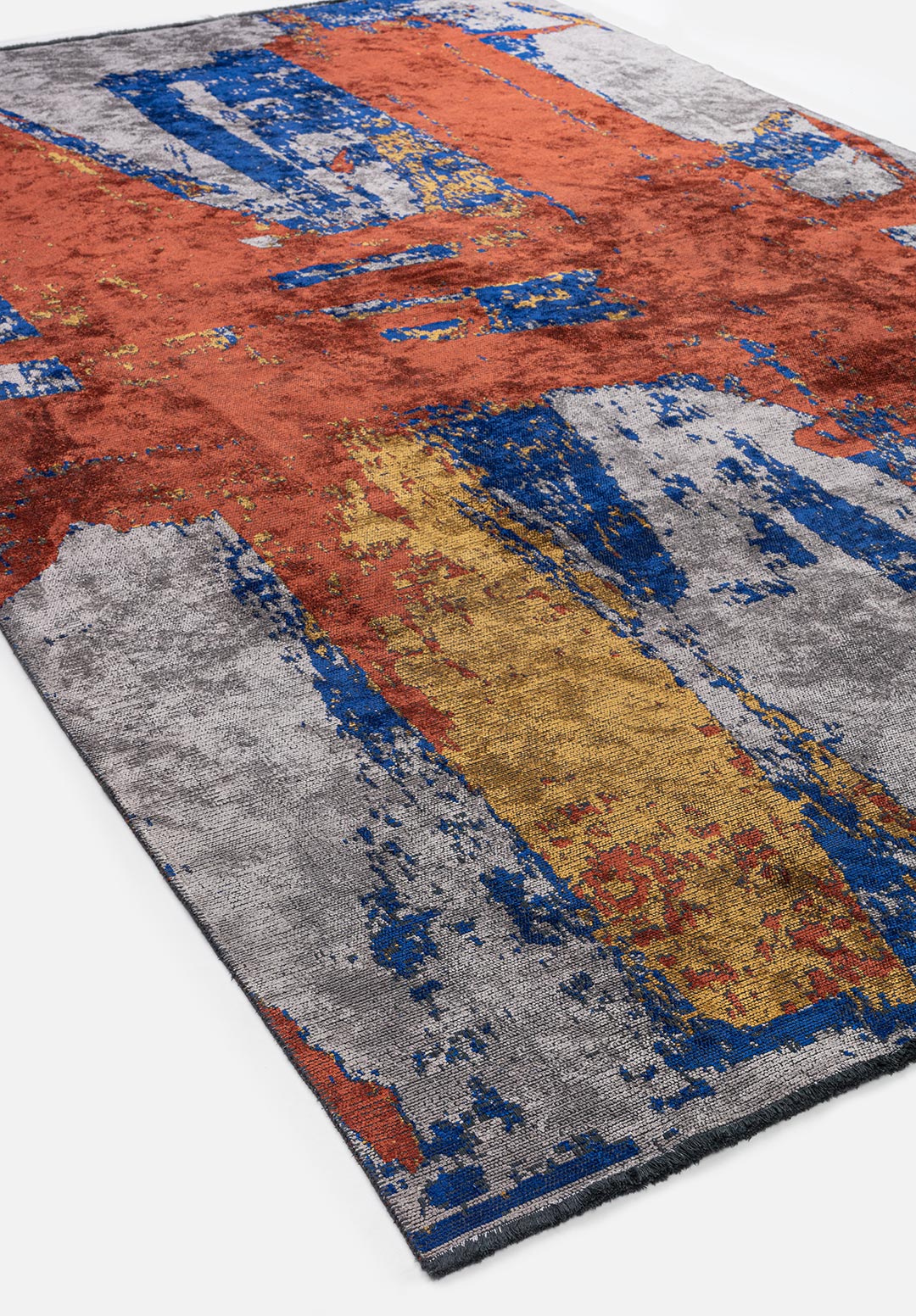 CANNES DARK TERRA - MUSTARD - SAX BLUE - LIGHT GREY RUG - 4