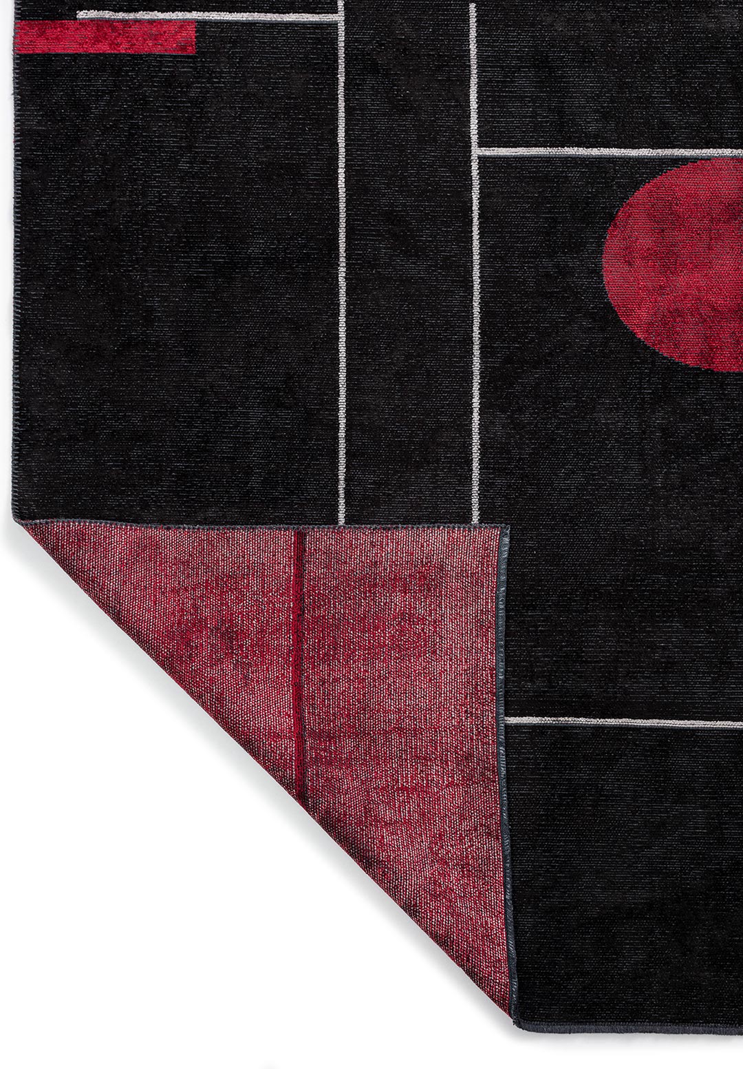CIRCUS LIGHT GREY - BLACK - RED RUG - 3