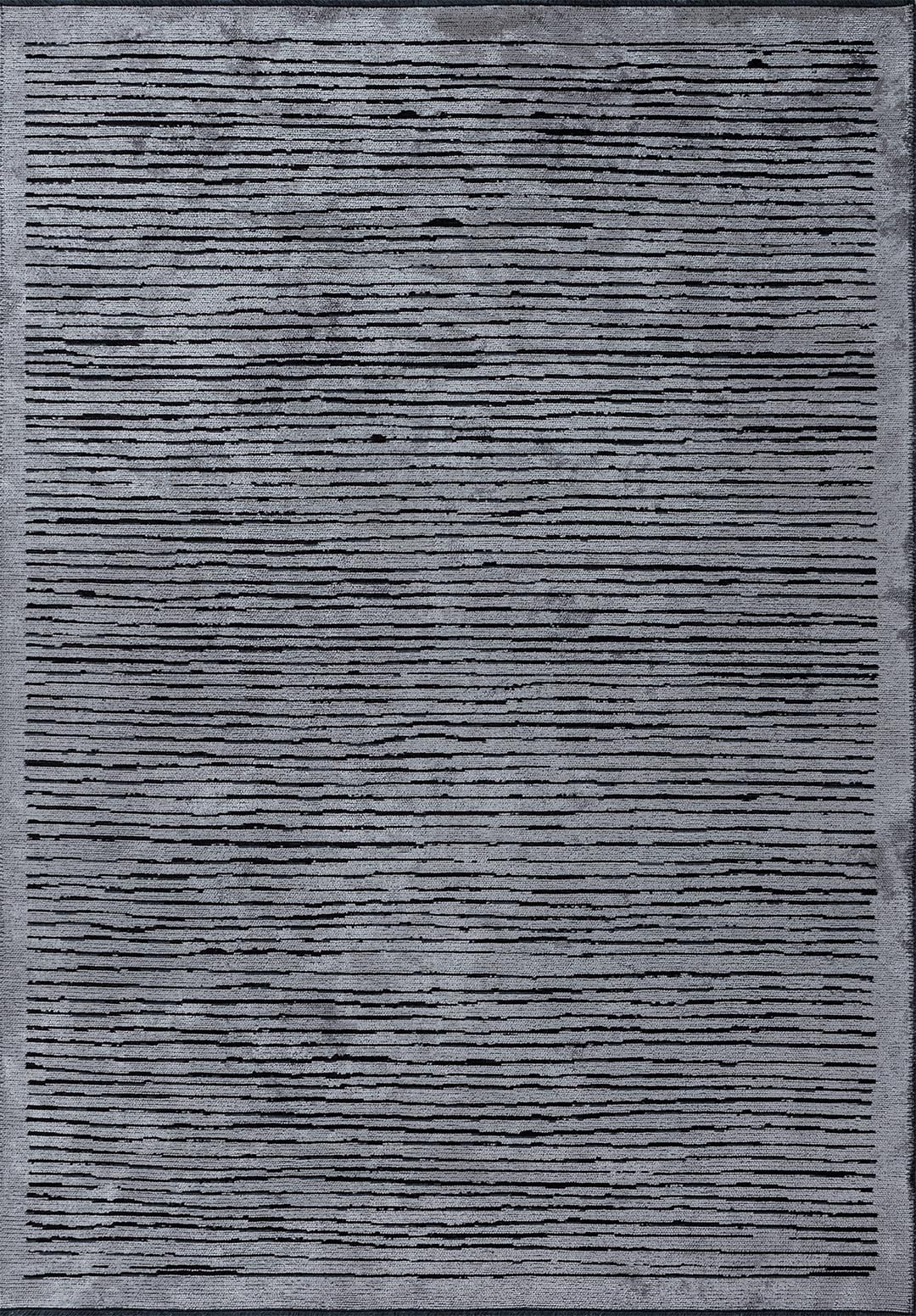 STRIPE BLACK - LIGHT GREY RUG - 1
