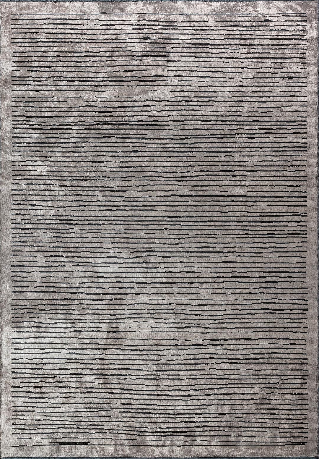 STRIPE BLACK - DARK GREY RUG - 1