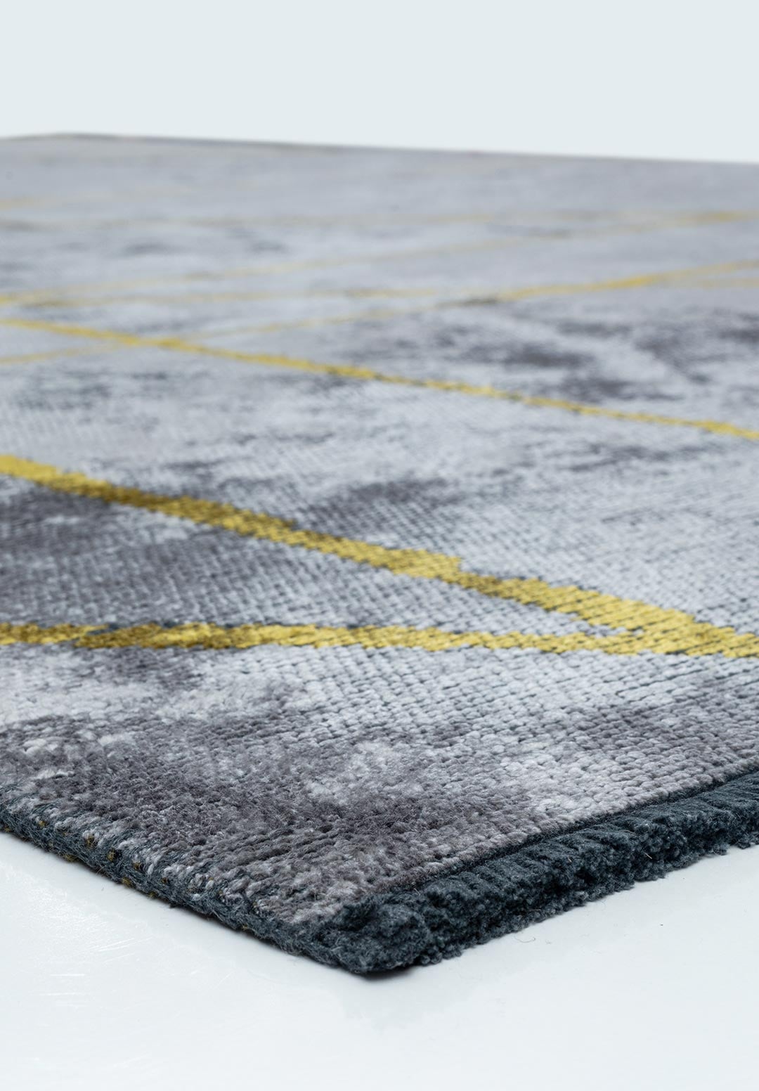 GRID LIGHT GREY - YELLOW RUG - 4
