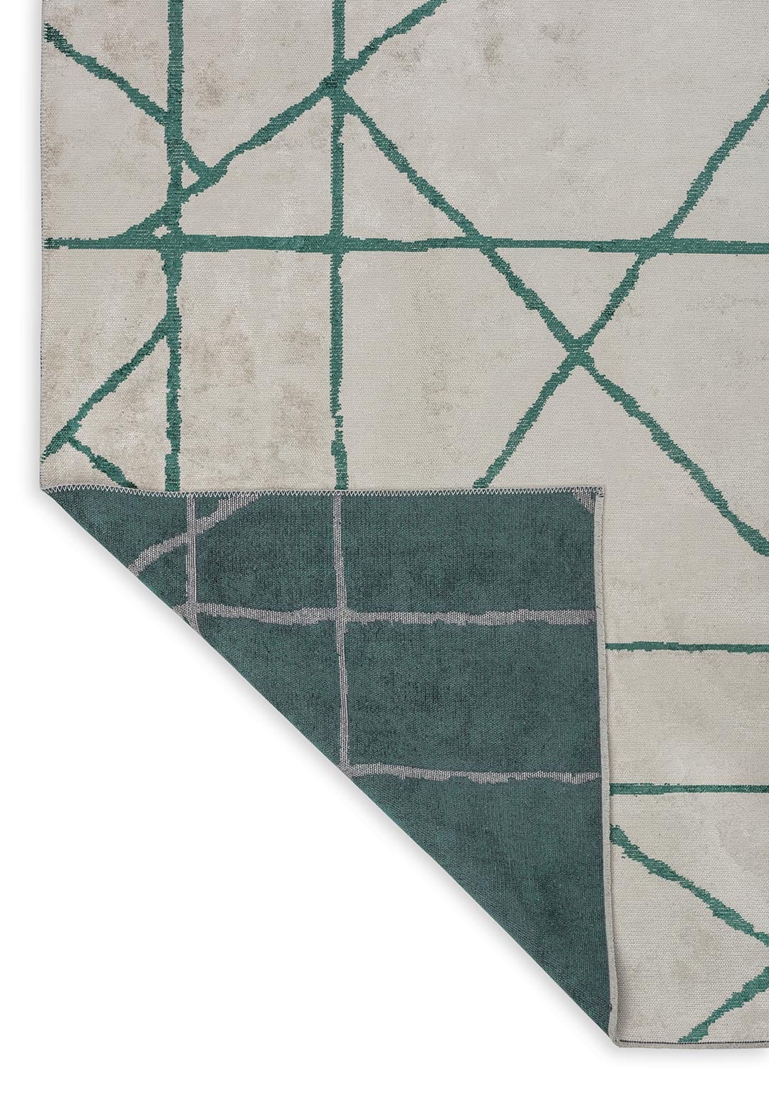 GRID ECRU - DARK GREEN RUG - 3