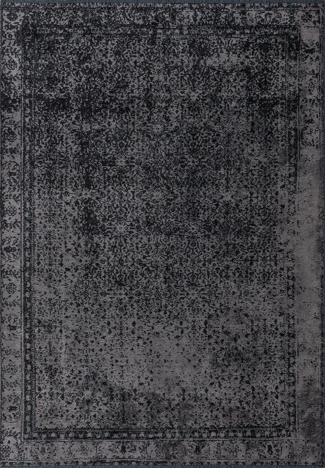 HERITAGE DARK GREY - BLACK RUG