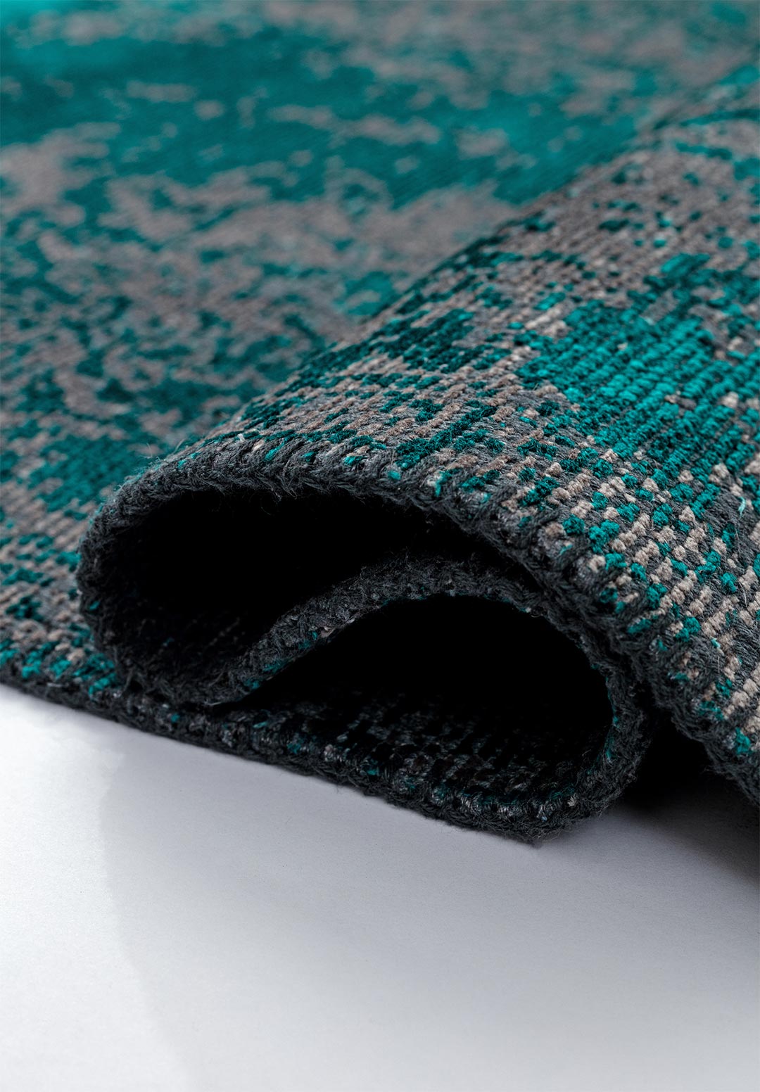 MEDALLION GREY - DARK TURQUOISE RUG - 2