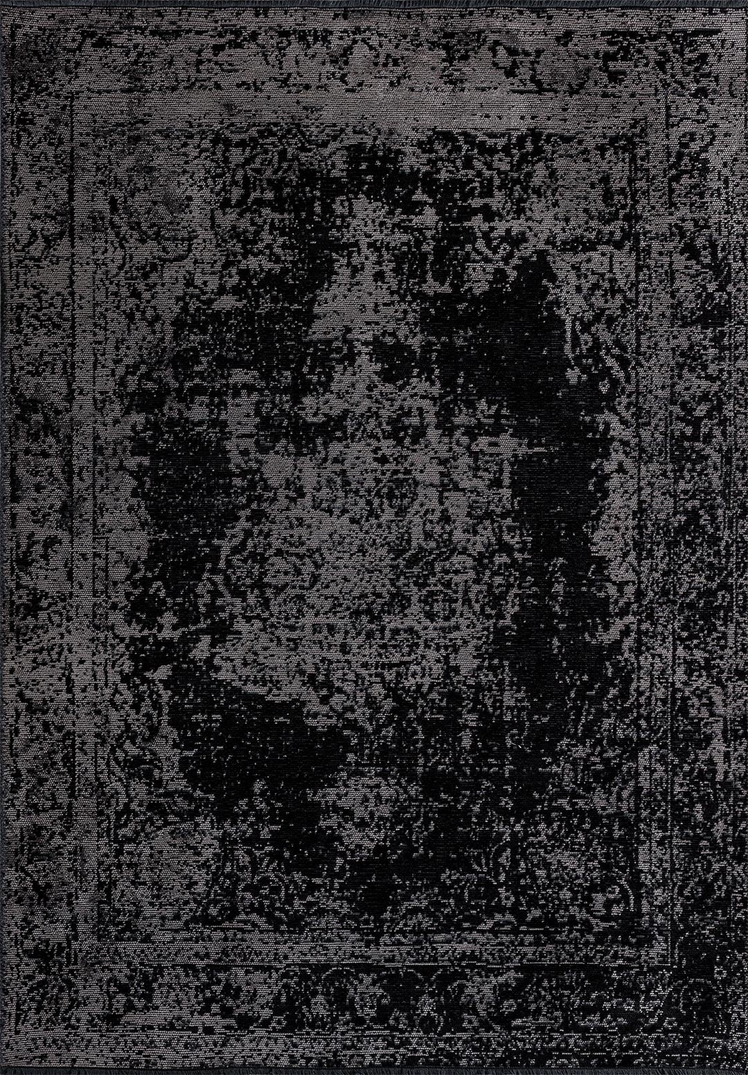 MEDALLION GREY - BLACK RUG