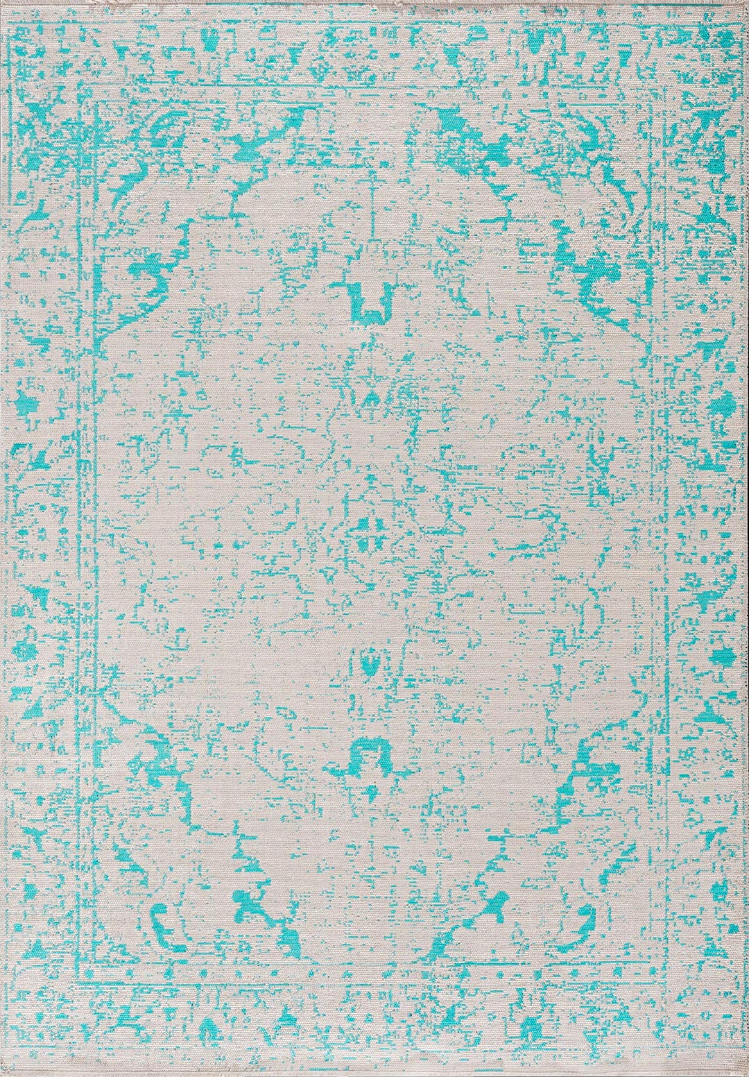 IVY ECRU - TURQUOISE RUG