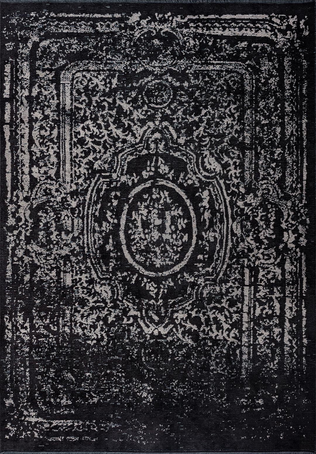 BABYLON BLACK - GREY RUG - 1