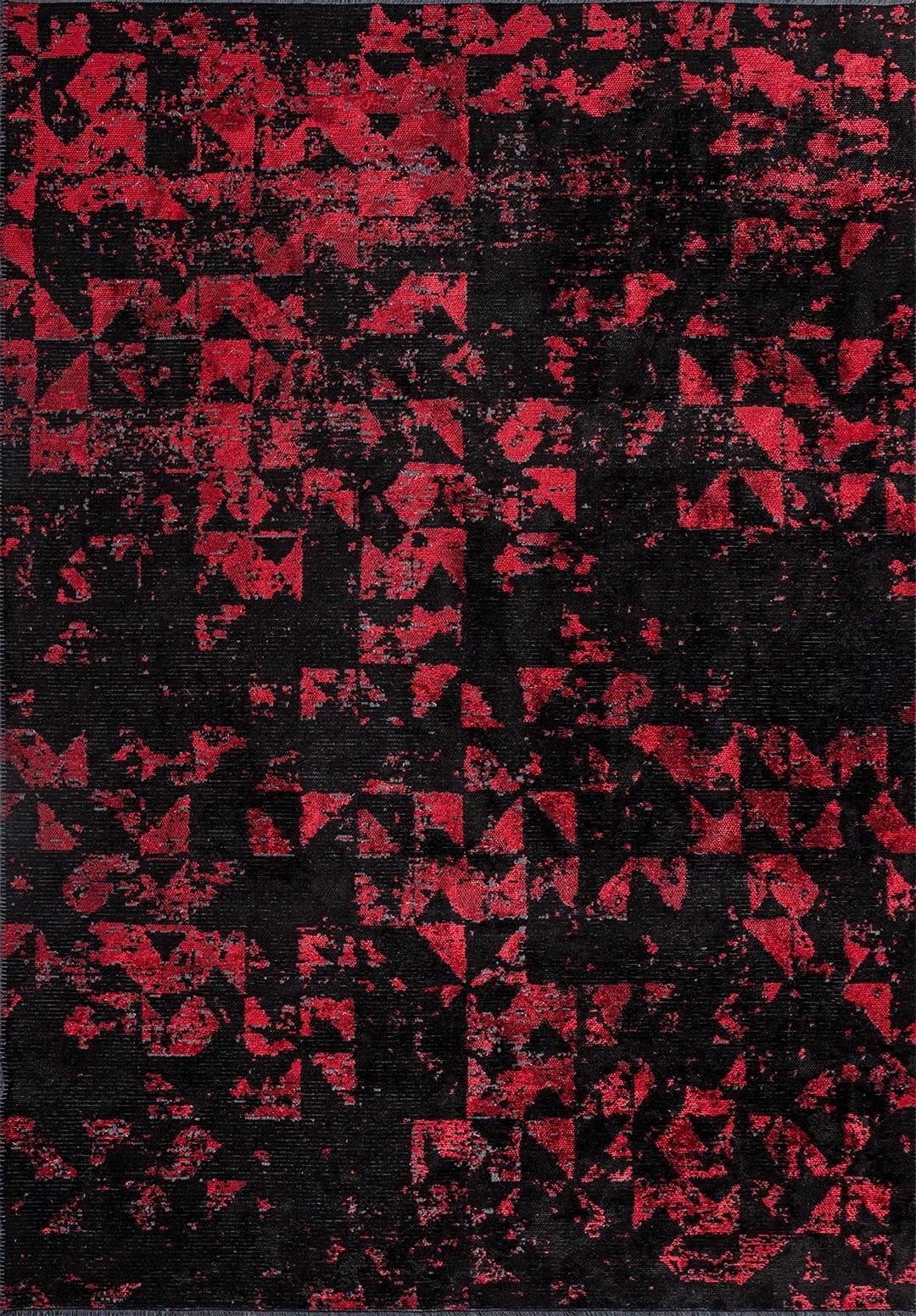 TRIANGLE BLACK - RED RUG - 1