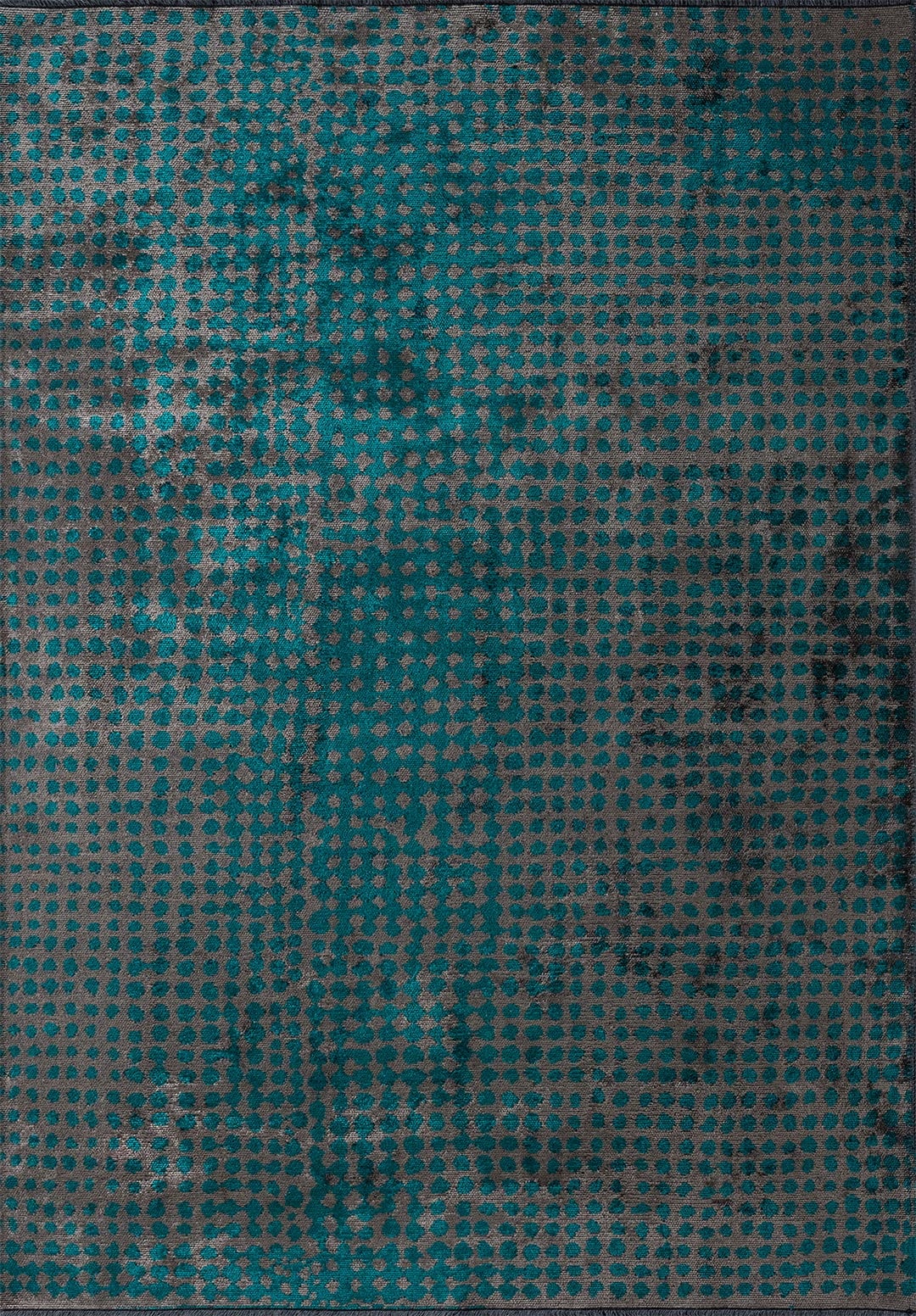 DOTS CHARCOAL - DARK TURQUOISE RUG