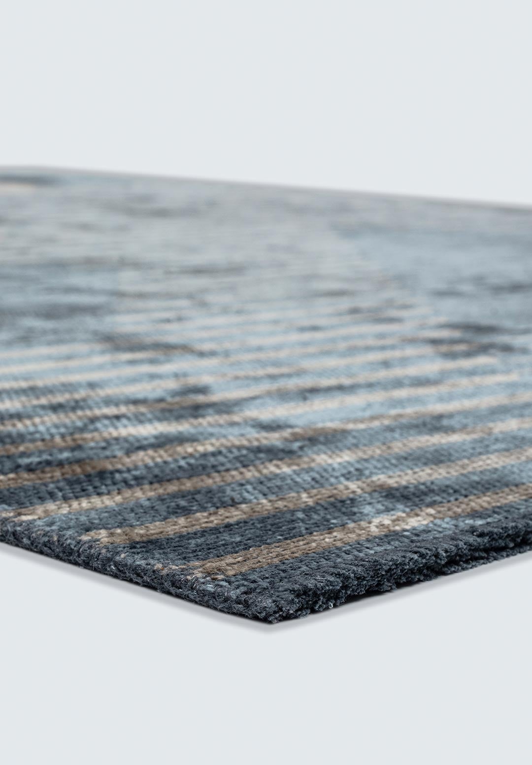 LINES BLUE - BEIGE RUG - 4
