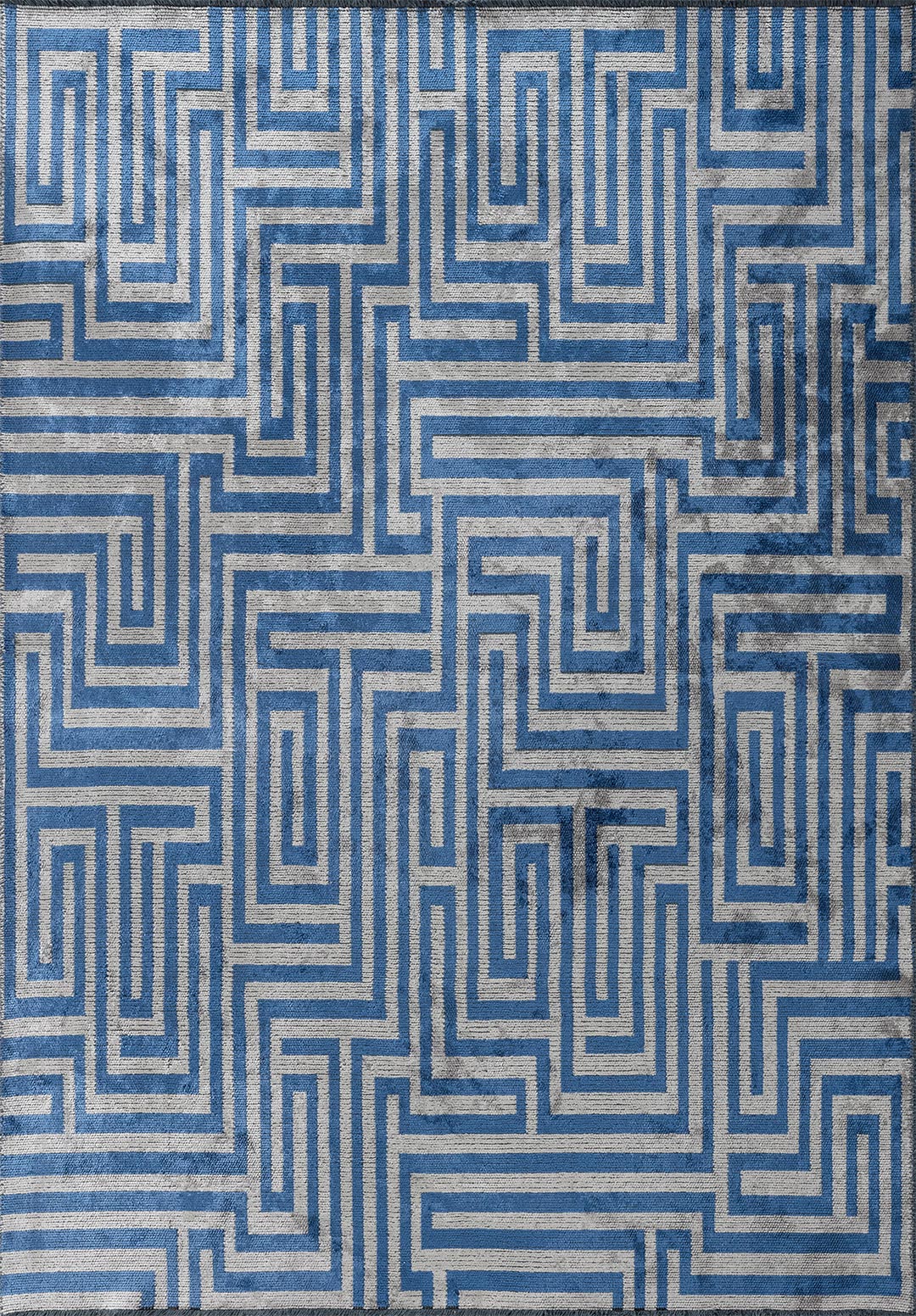 NEST NAVY BLUE - LIGHT GREY RUG - 1