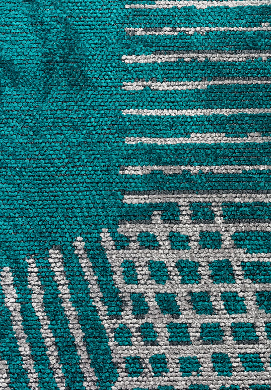 MATRIX DARK TURQUOISE - LIGHT GREY RUG - 5