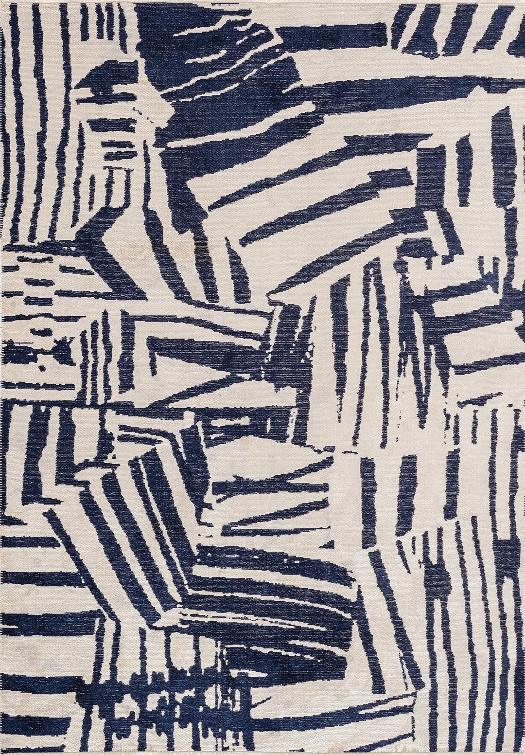 GRAFFITI DARK NAVY - ECRU RUG - 1