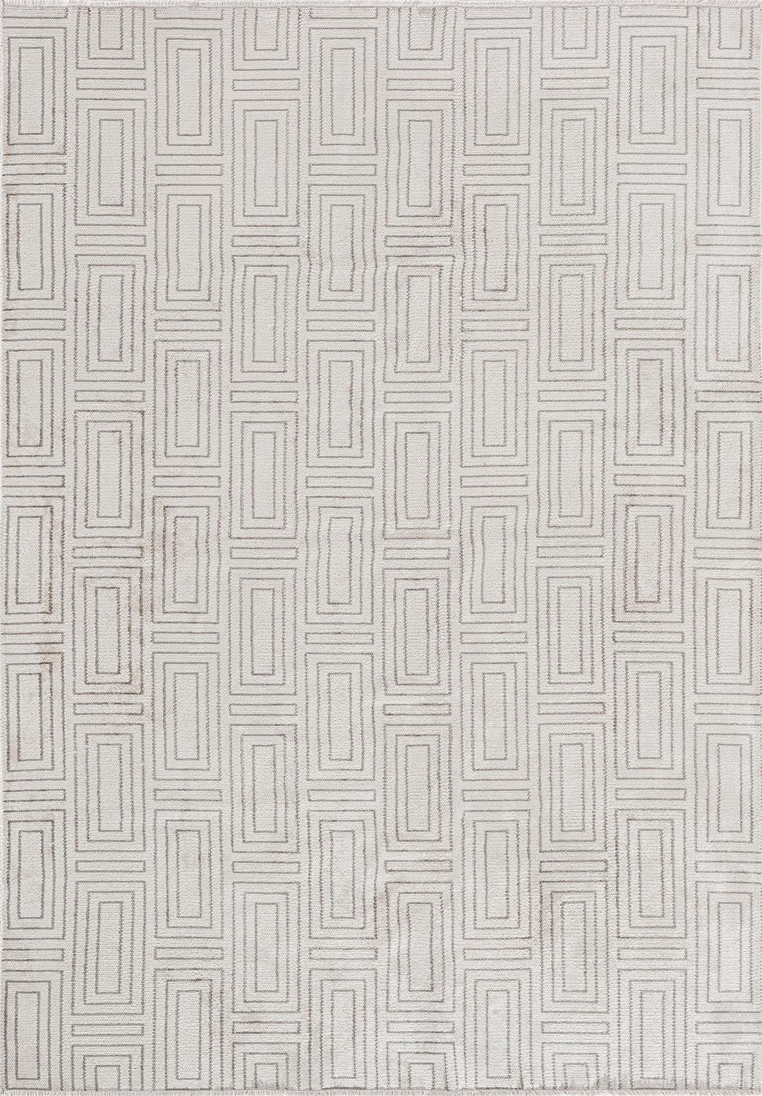 BRICK GREY - ECRU RUG - 1