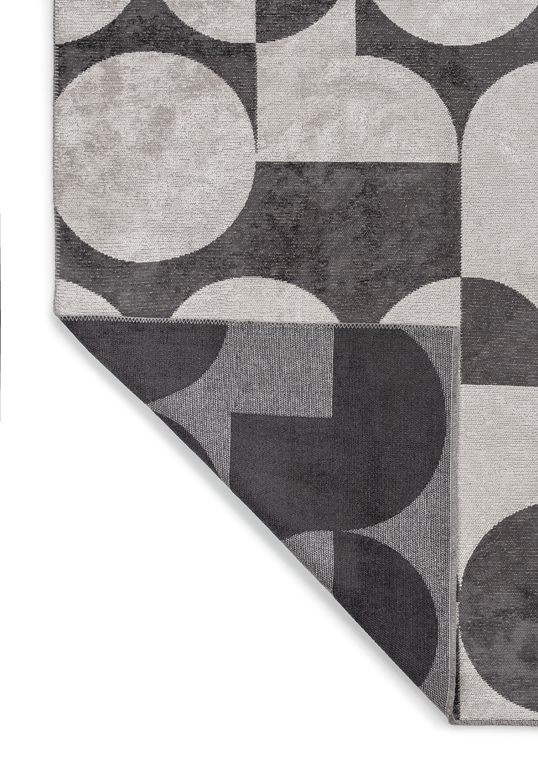 CIRCLE CHARCOAL - BONE RUG - 3