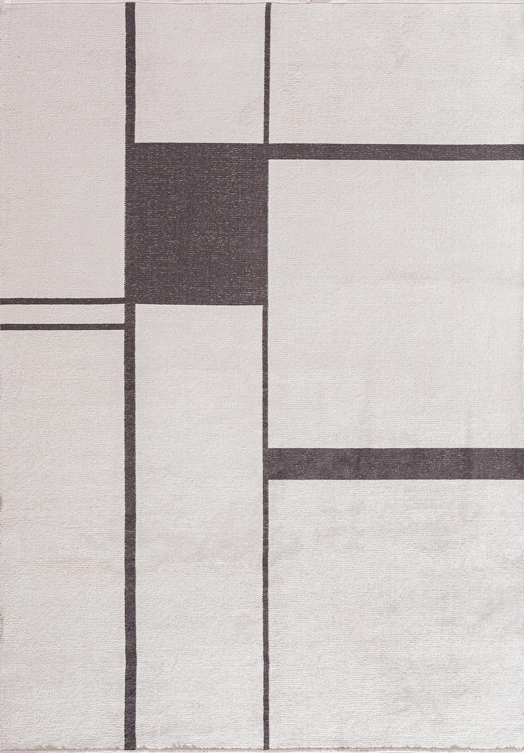 CELL CHARCOAL - ECRU RUG - 1