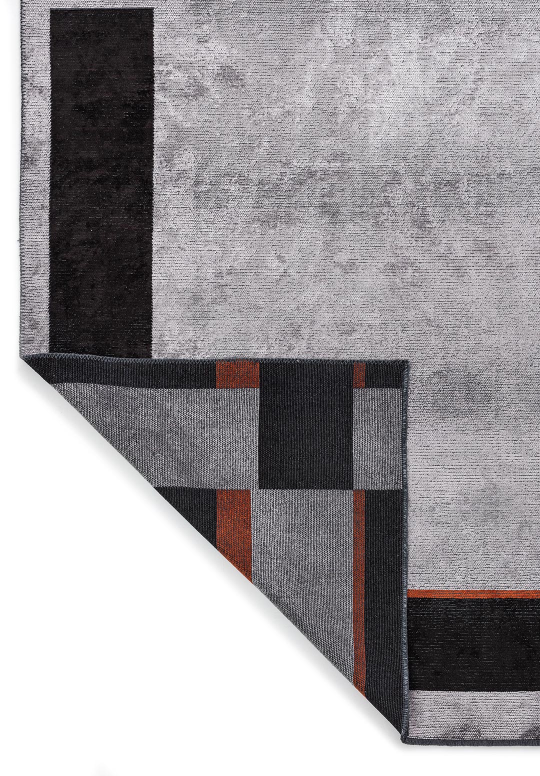 TETRIS BLACK - RUST - LIGHT GREY RUG - 3
