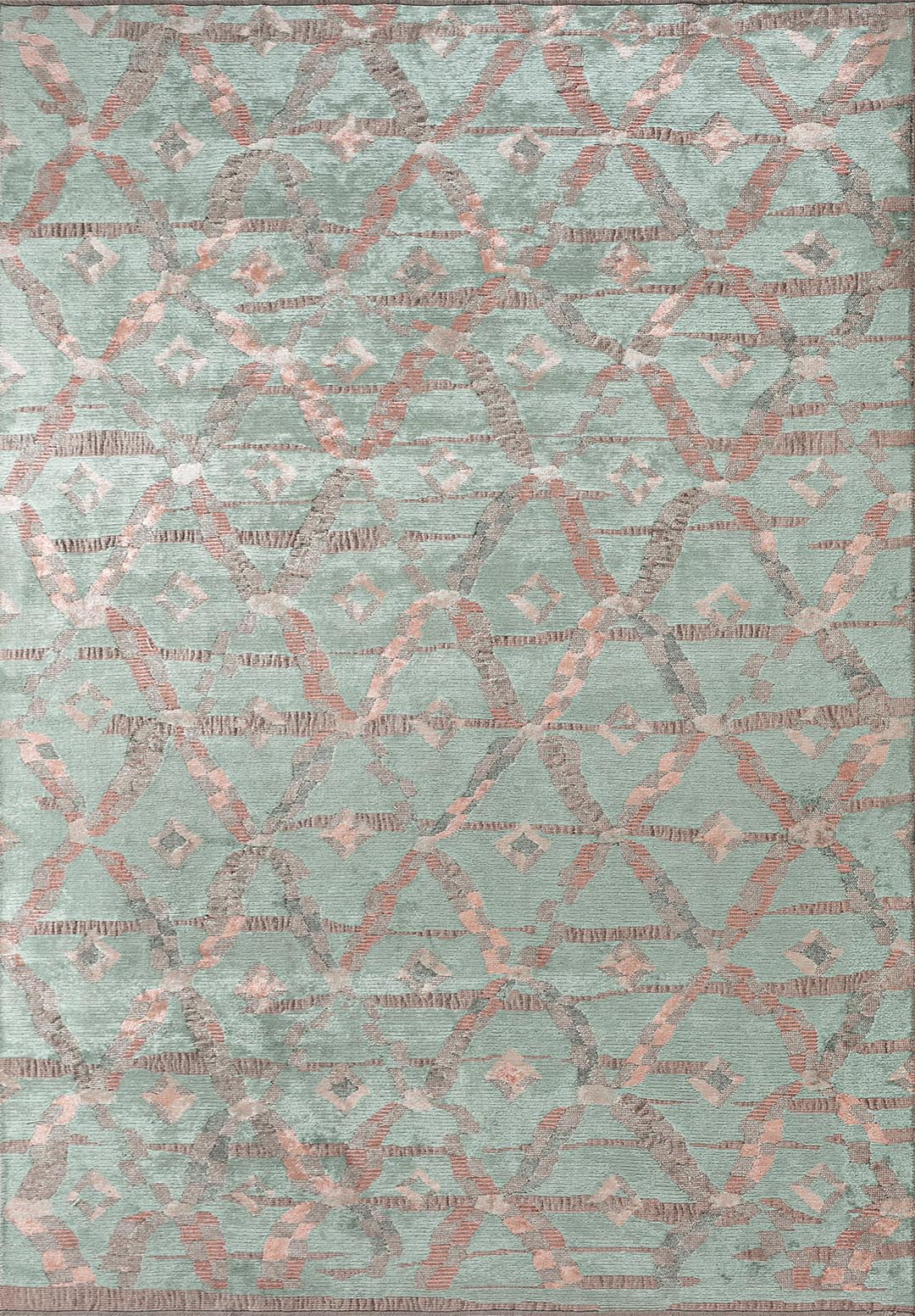 JASMINE CREAM - RIVER GREEN - LIGHT CORAL RUG - 1