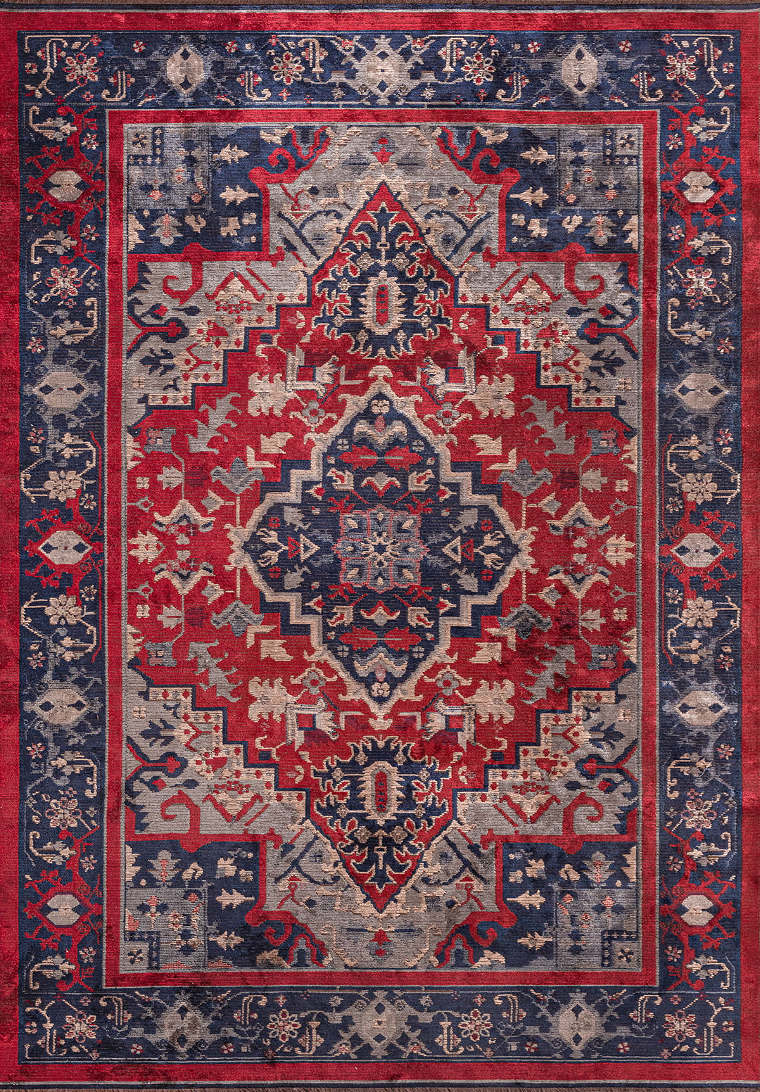 CITADEL BLUE - DARK NAVY - RED - BEIGE RUG