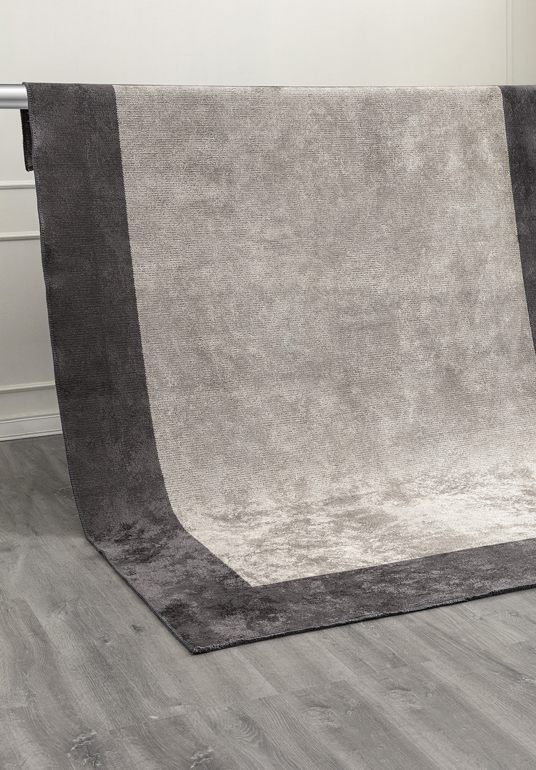 BORDER CHARCOAL - CREAM RUG - 4