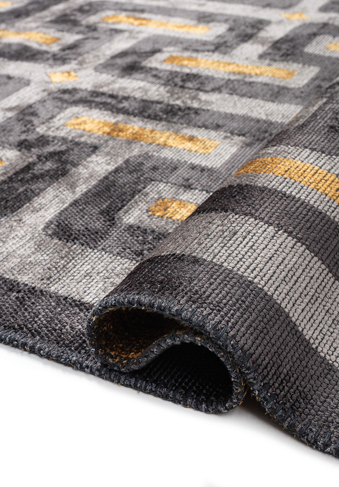 CHARM GREY - CHARCOAL - MUSTARD RUG - 2