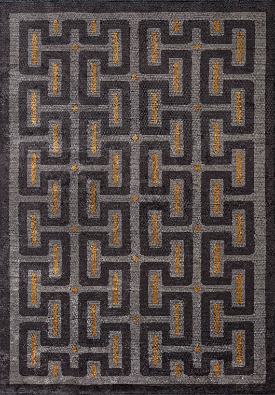 CHARM GREY - CHARCOAL - MUSTARD RUG - 1