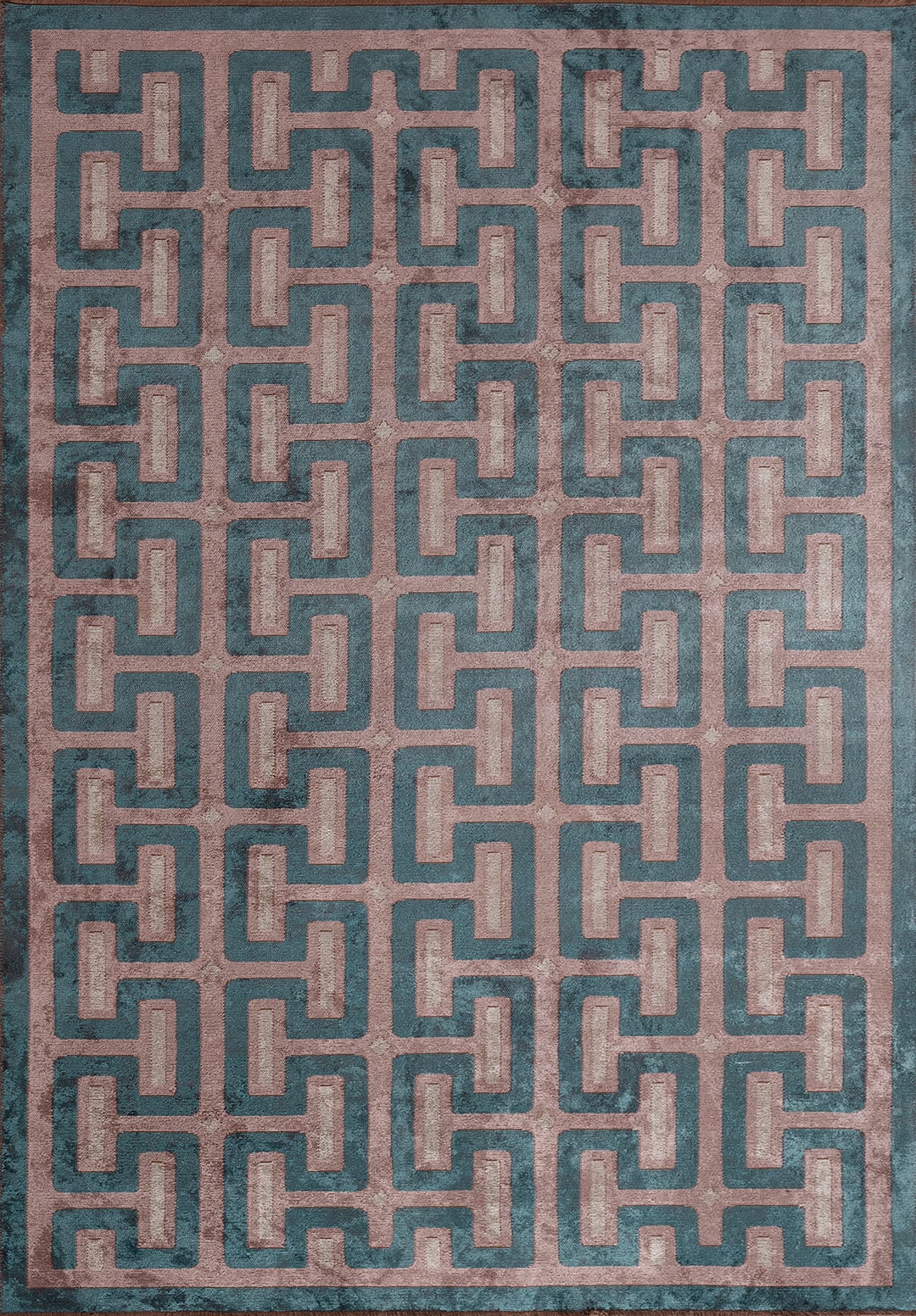 CHARM DAMSON - PETROL - BONE RUG